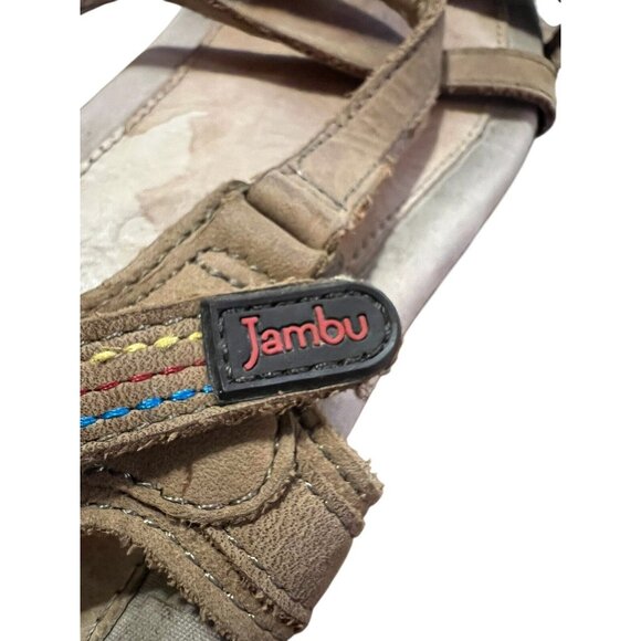 Jambu Terra Fusion Dune Sandals Womens 6M Design Tan Mary Jane Comfort‎ Stripy - Picture 5 of 8